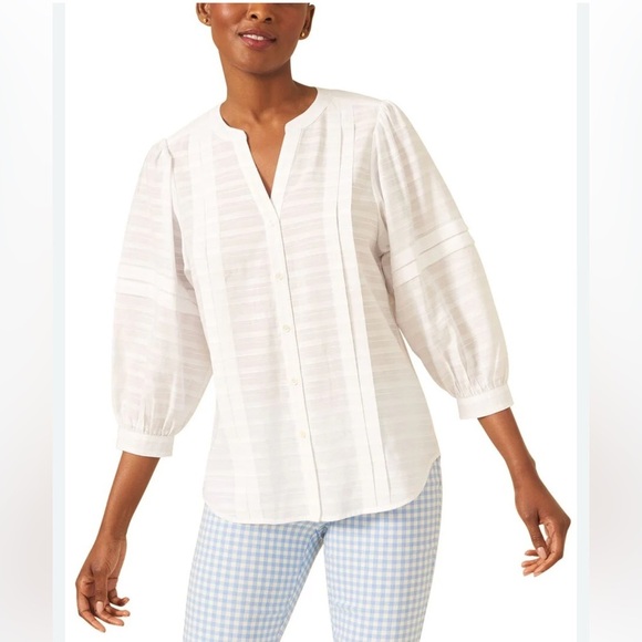 J. McLaughlin linen blend top - Picture 2 of 11